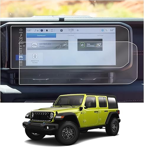 CDEFG 2 protectores de pantalla para Jeep Wrangler JL 2024 2025 de 12.3 pulgadas para Jeep Wrangler JL Rubicon 4XE Sahara Sport S Willys Sport,