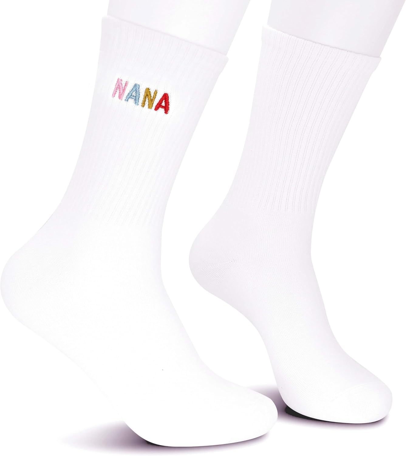 Nana Embroidered Socks for Grandma - White Socks with Colorful ‘NANA’ Design, Grandma Gifts for Mothers Day, Birthday, Christmas, etc.(082) - Image 4