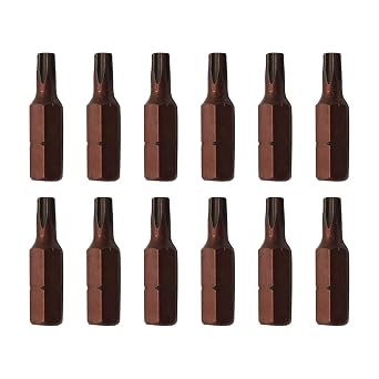 12Pcs T20 Torx Impact Screwdriver Bit Set, S2 Steel Magnetic 6 Point Star Bits, 1/4" Hex 1-Inch Length Shank for Impact Drivers, Professional Grade