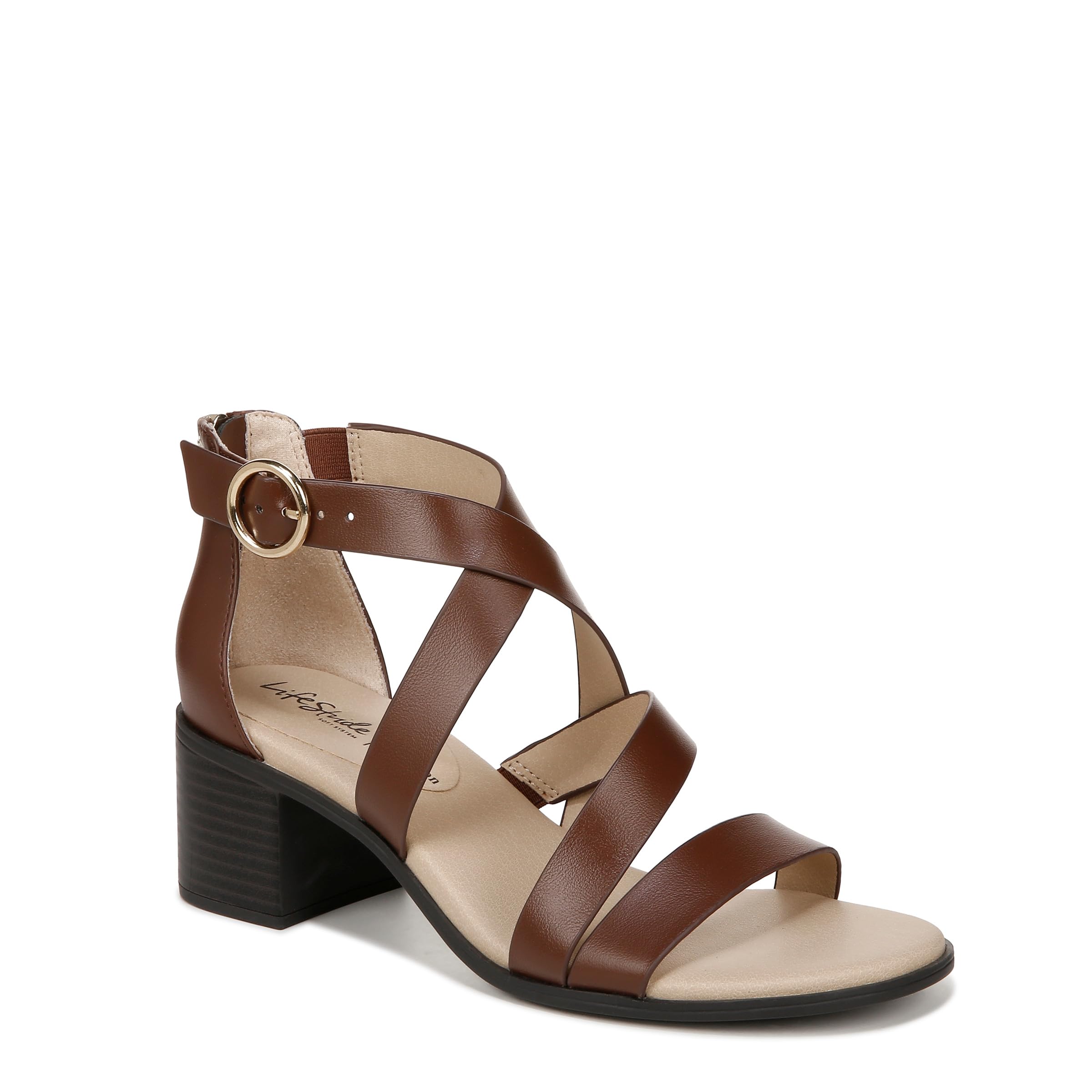 LifeStride Women's Heritage Strappy Block Heel Dress Sandals