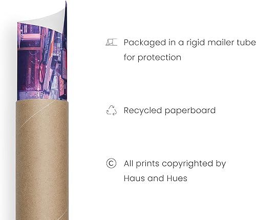 Miniatura 24 de RipGrip - Póster decorativo de estilo moderno (ciudad asiática con luces de neón), para decorar dormitorio o sala, de 12 x 16 pulgadas, sin marco