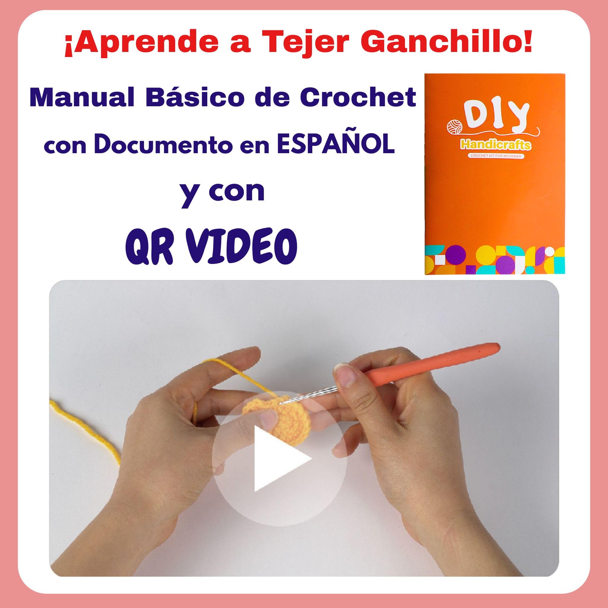 SusggO 73 Piezas Kit Crochet Kit Principiantes Completo Crochet Set Amigurumi – 15 Ovillos Algodon de Leche Agujas Crochet Accesorios Manual Español y Bolso - Kit Ganchillo Completo - Crochet Kit DIY