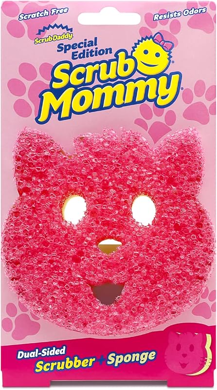 Scrub Mommy Special Edition Pets Cat - Scratch-Free Multipurpose Dish Sponge - BPA Free & Made with Polymer Foam - Stain & Odor Resistant Kitchen Sponge (1ct)