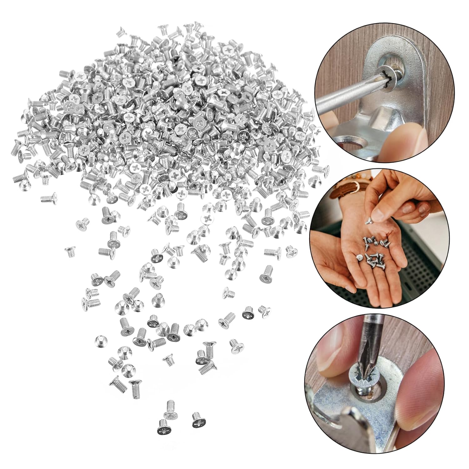 600 Pcs Wall Plate Screws Chrome Light Switch Plate Screws Receptacles