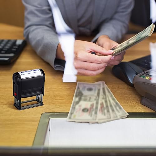 Miniatura 6 de 2 Pcs Self Inking Rubber Stamp, Deposit Only Stamps for Checks Ink Office Stamps for Business Message Payable Accounts Office Supplies and Retail Use