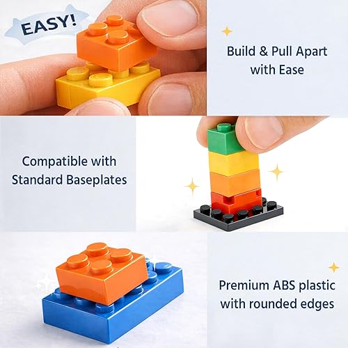 Miniatura 8 de FUN LITTLE TOYS Bloques de construcción de 1100 piezas para niños de 6 a 12 años, juego creativo de ladrillos de construcción a granel para juego