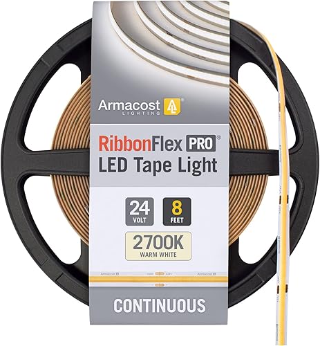 Armacost Lighting RibbonFlex Pro 24V Cinta de luz LED COB blanca 2700K 8ft (2.5m) 137210