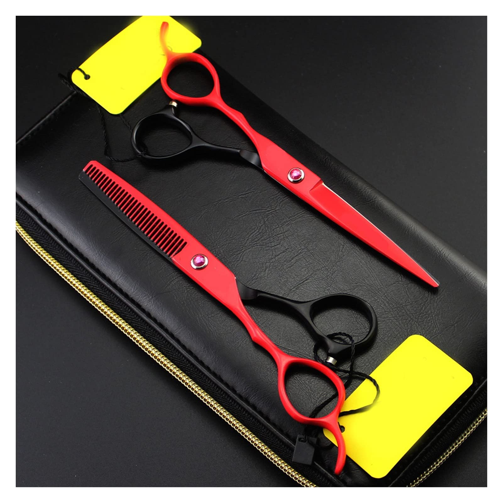 CrEev 6-Zoll-Friseurschere für die Linke Hand, Effilierschere, Styling-Werkzeuge, Friseurschere, Edelstahl-Salon-Friseurschere, Haarschneideschere (Farbe: 6-Zoll-Schnitt) (6-Zoll-Schnitt B)