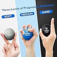 Vista 2 de FitBeast Stress Balls for Adults, 6-Pack Hand Therapy Balls, Soft, Medium, Hard Tri-Density, Green, Orange, Blue