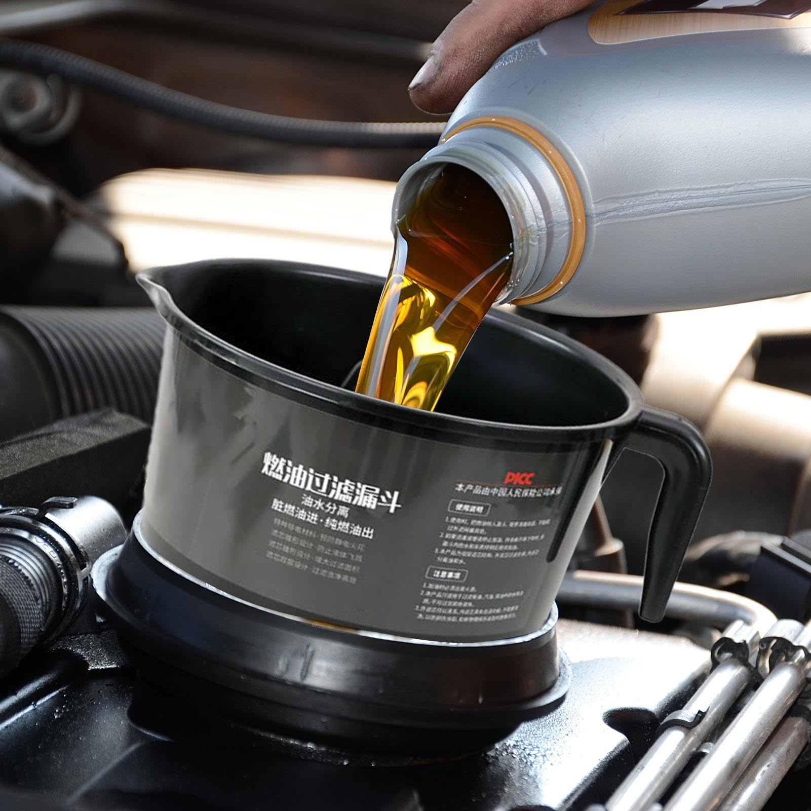 Imbuto Separatore Olio Acqua Filtro Separatore per Imbuti Auto | Filtraggio per Rifornimento Veicoli Moto Barche Trattori