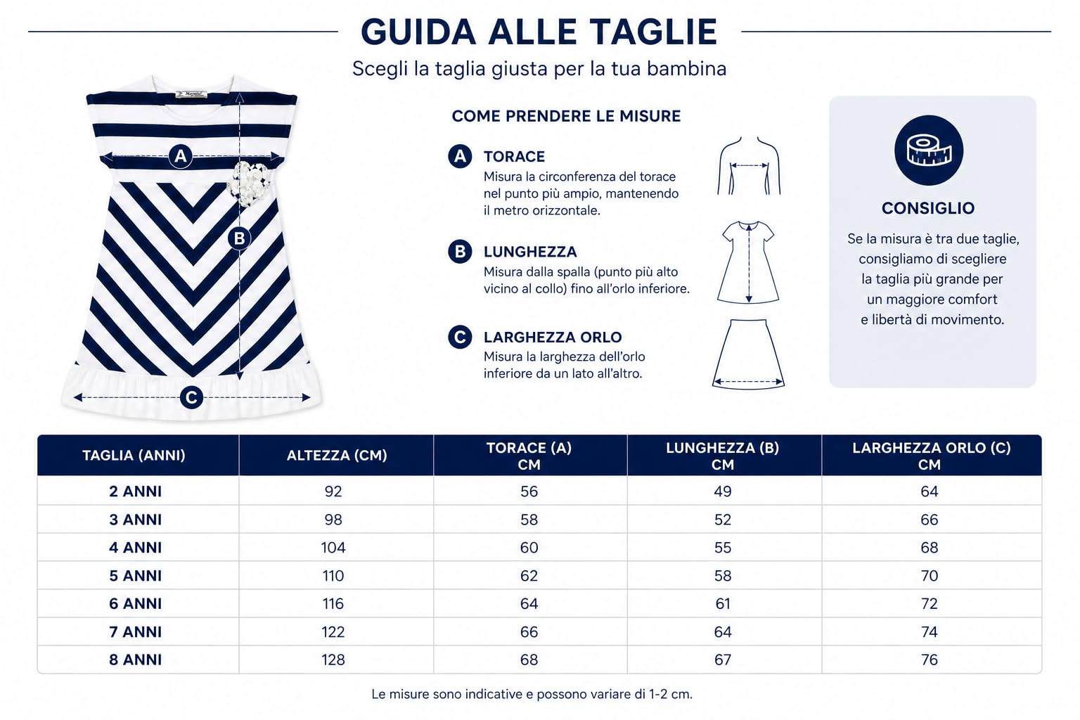 Generico Vestito Bambina Manica Corta 3-9 Anni