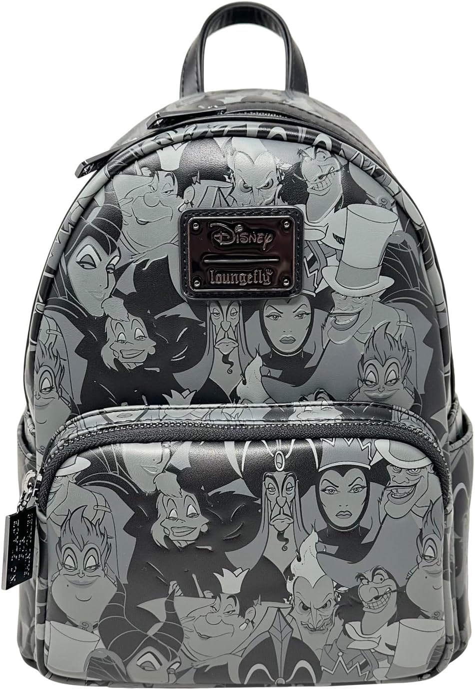 Loungefly Disney Villains Debossed All Over Print Womens Double Strap Shoulder Bag Purse
