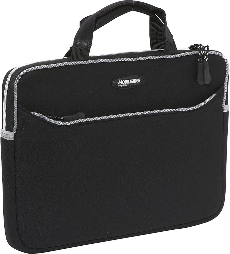Mobile Edge Black SlipSuit, Cushioned EVA Laptop Sleeve w/Handle, 14 Inch Screens, Large Zippered Exterior Pocket, Water-Resistant, MESS1-14