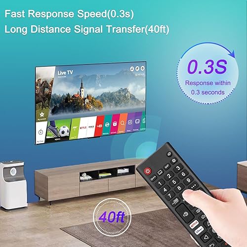 Miniatura 4 de Mando a distancia universal de TV para LG TV + funda para control remoto de brillo nocturno, repuesto para control remoto LG compatible con todos