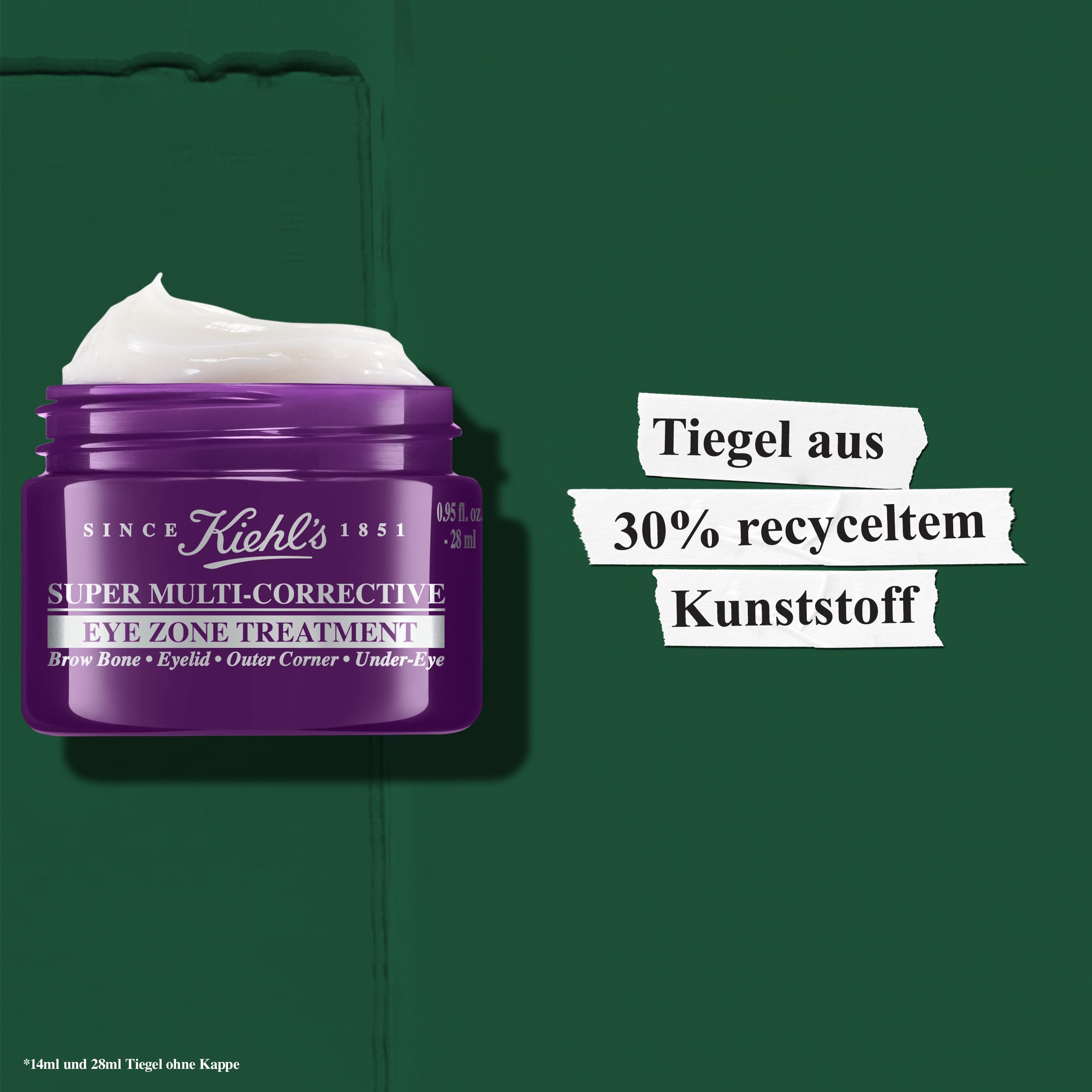 KIEHL'S Super Multi-Corrective Eye Zone Treatment, Anti-Aging-Augenpflege, korrigierende Augencreme für alle Augenzonen, strafft die Augenlider, mildert Krähenfüße
