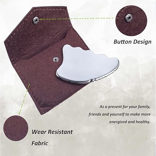 Miniatura 6 de wuyaoyao Herramienta de raspado Gua Sha, herramienta de masaje de terapia de acero inoxidable, tabla de drenaje linfático Gua Sha para