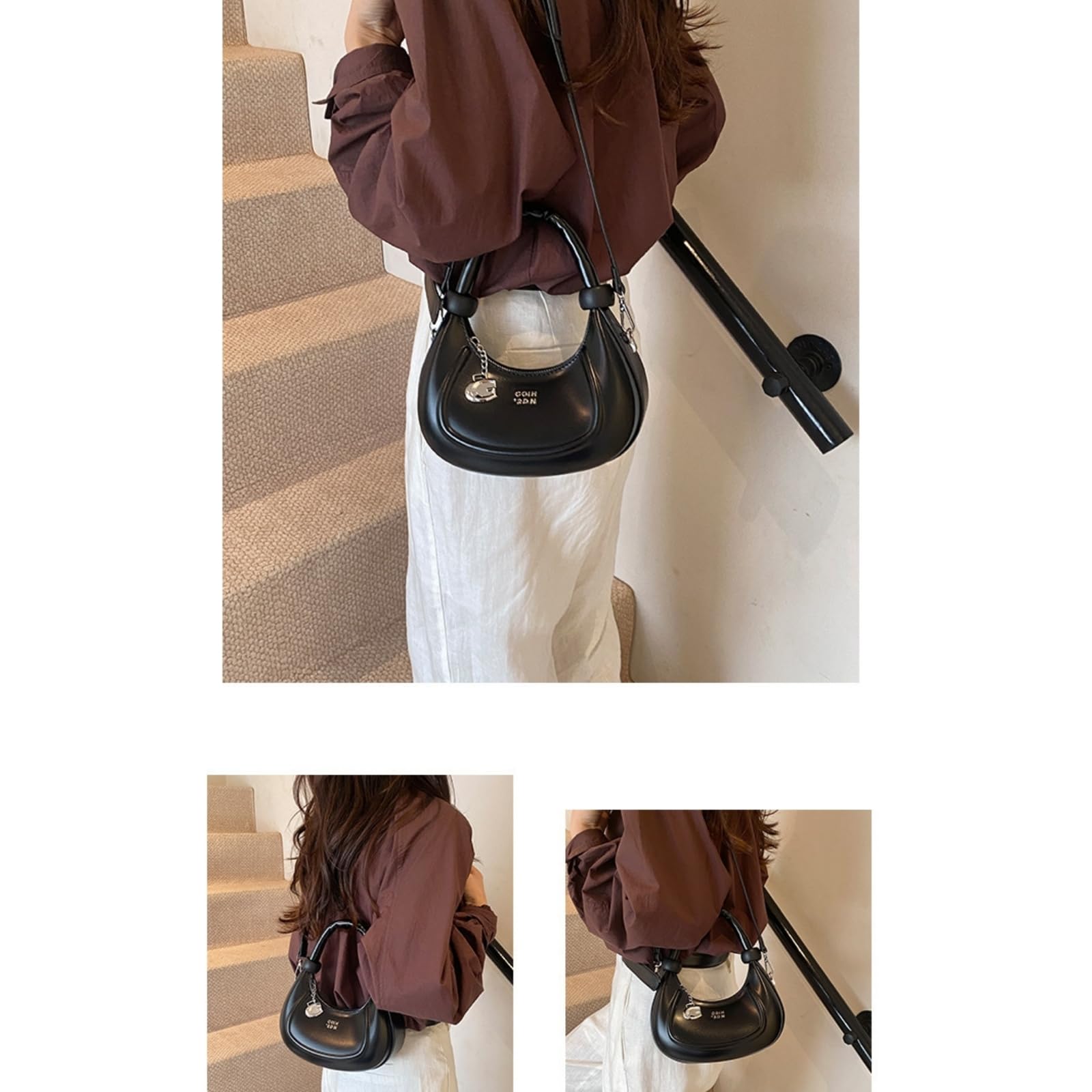 Borsa A Mano Tracolla Versatile retrò-Bianco
