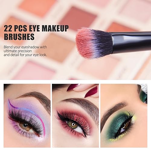 Miniatura 7 de Brochas de maquillaje, 28 brochas de maquillaje profesionales de alta calidad, sintéticas, en polvo, rubor, sombra de ojos puntiaguda, mezcla, juego