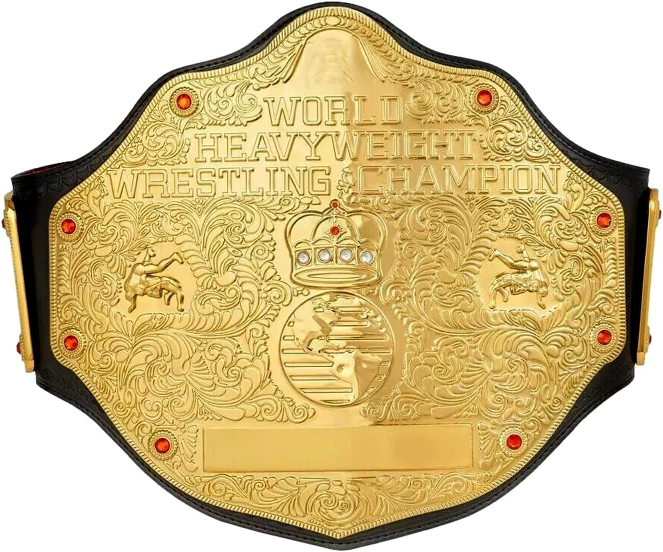 Big Gold Championship Title Replica - World Heavyweight Championship Replica - Adult Wrestling Belt Leather Adjustable Strap Champ Belts