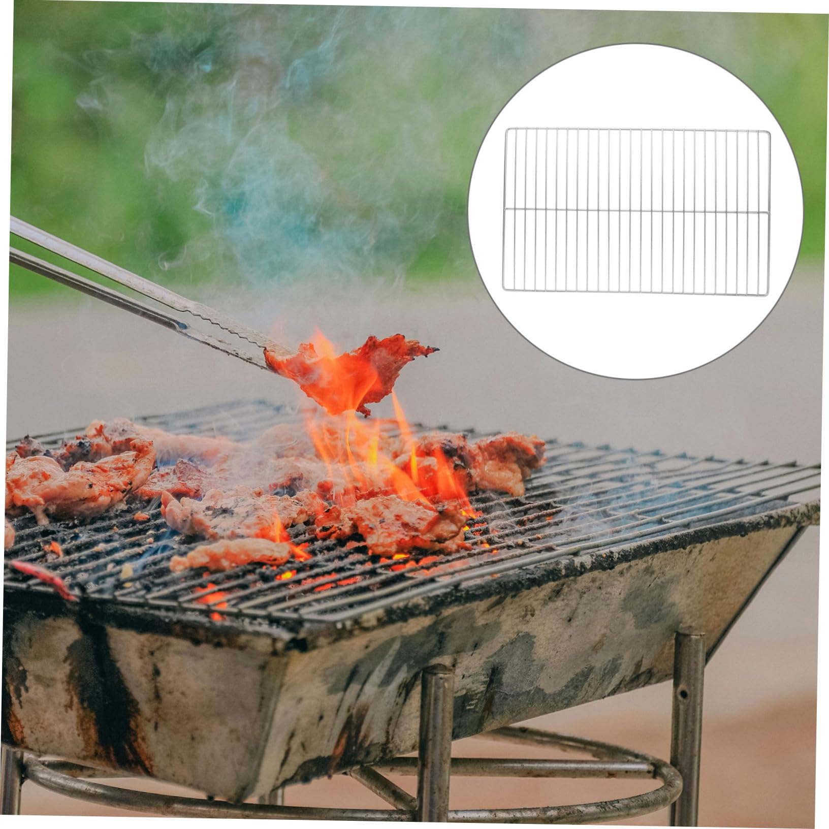 Griglia di ricambio per barbecue in acciaio inox, rete per cucinare all'aperto, distribuzione uniforme del calore, versatile griglia per barbecue per carne, verdure, pesce e altro ancora