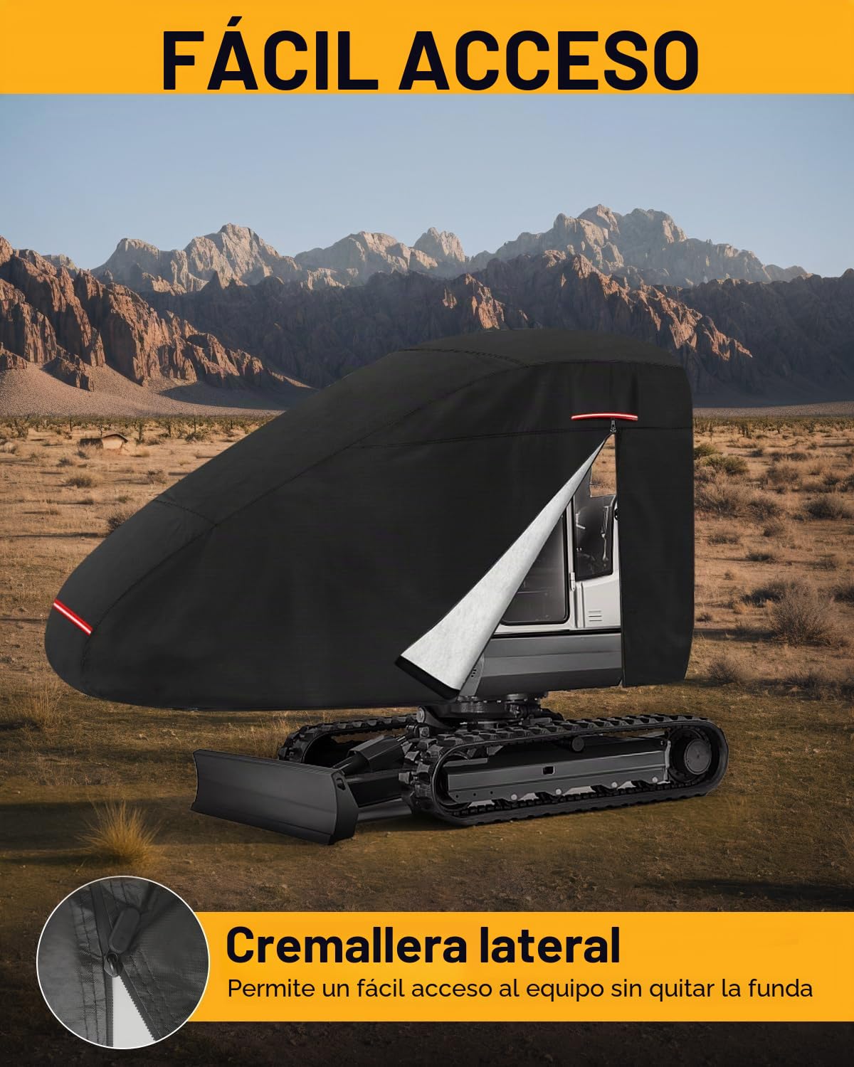 Cubierta Mini Excavadora Funda para Excavadora Cubierta Protectora para Miniexcavadora Protección UV contra La Lluvia con Tira Reflectante Hebilla a Prueba de Viento y Cremallera 300x160x74cm