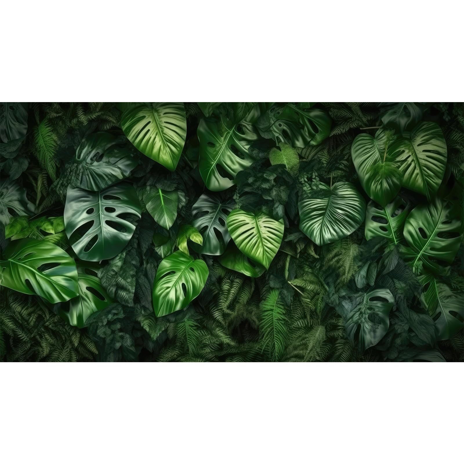 Green Tropical Palm Leaves Backdrop Rainforest Jungle Safari Leaf Plants Photography Background for Hawaiian Luau Party Decor Banner Birthday Baby