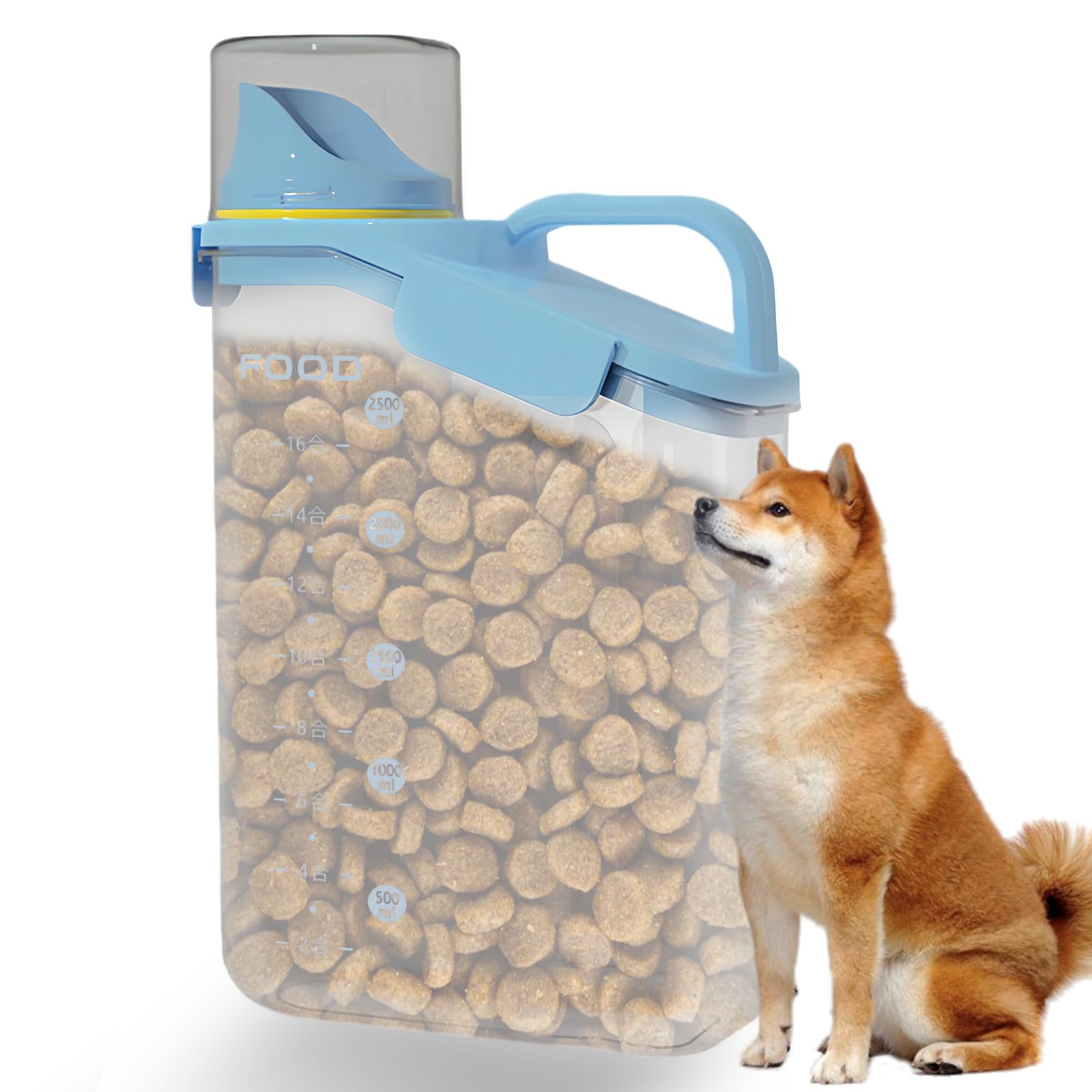 Récipient hermétique pour nourriture pour chat de 2,8 l : PP PS + PP + silicone Récipient de stockage de nourriture pour chien, stockage de détergent, pour stockage de nourriture pour animaux