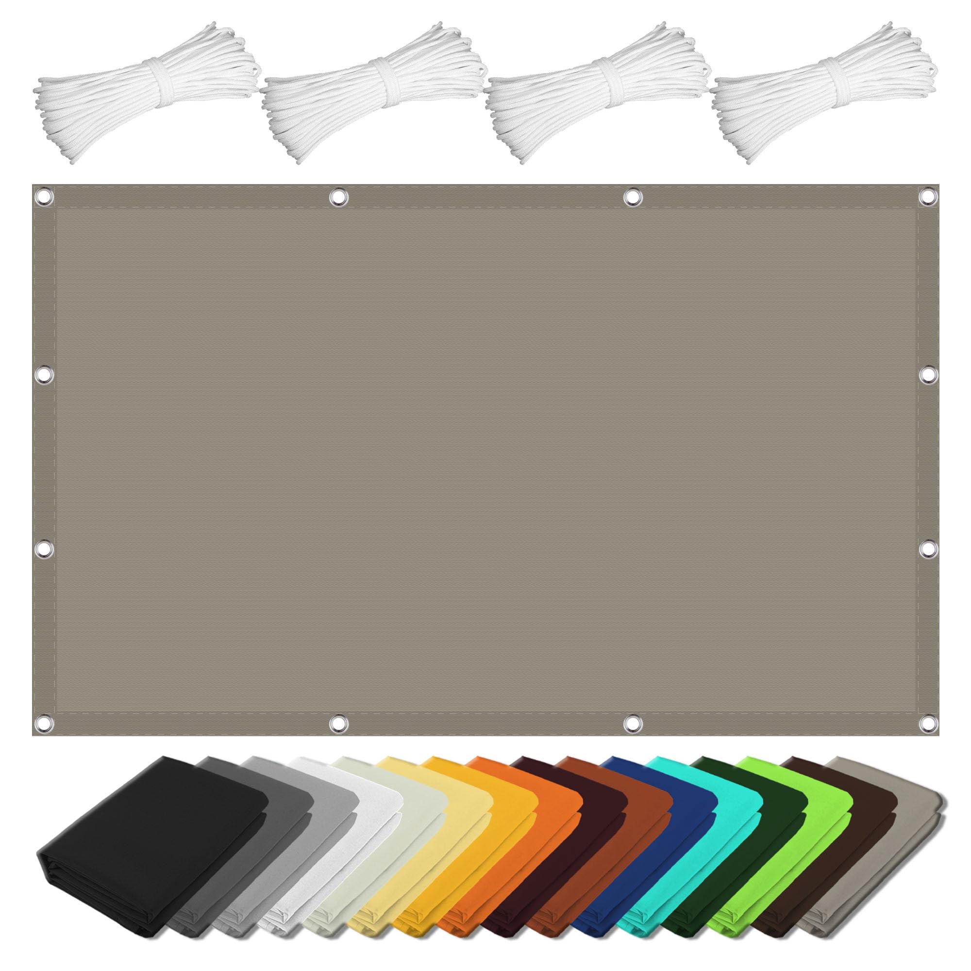 Voile d'ombrage imperméable bloquant 98% des UV, toile 2.2x6m de jardin à oeillets