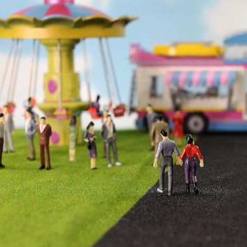 100PCS Model Trains Architectural 1:50 O Scale Painted Figures O Gauge Sitting and Standing People for Miniature Scenes