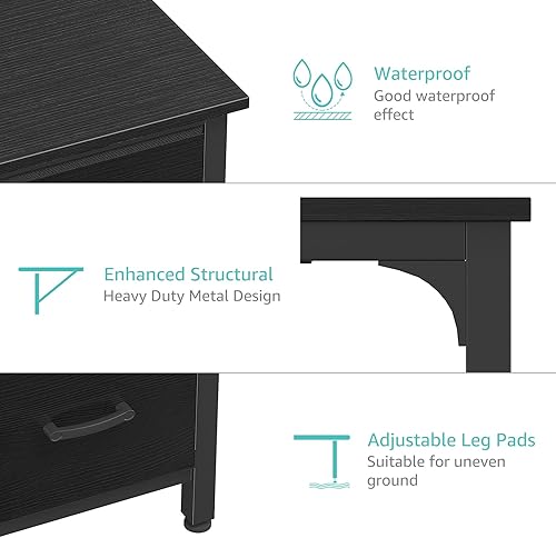 Miniatura 8 de Lufeiya Escritorio para computadora con gabinete de cajones de archivos, escritorios reversibles de oficina en casa de 47 pulgadas con gabinete de