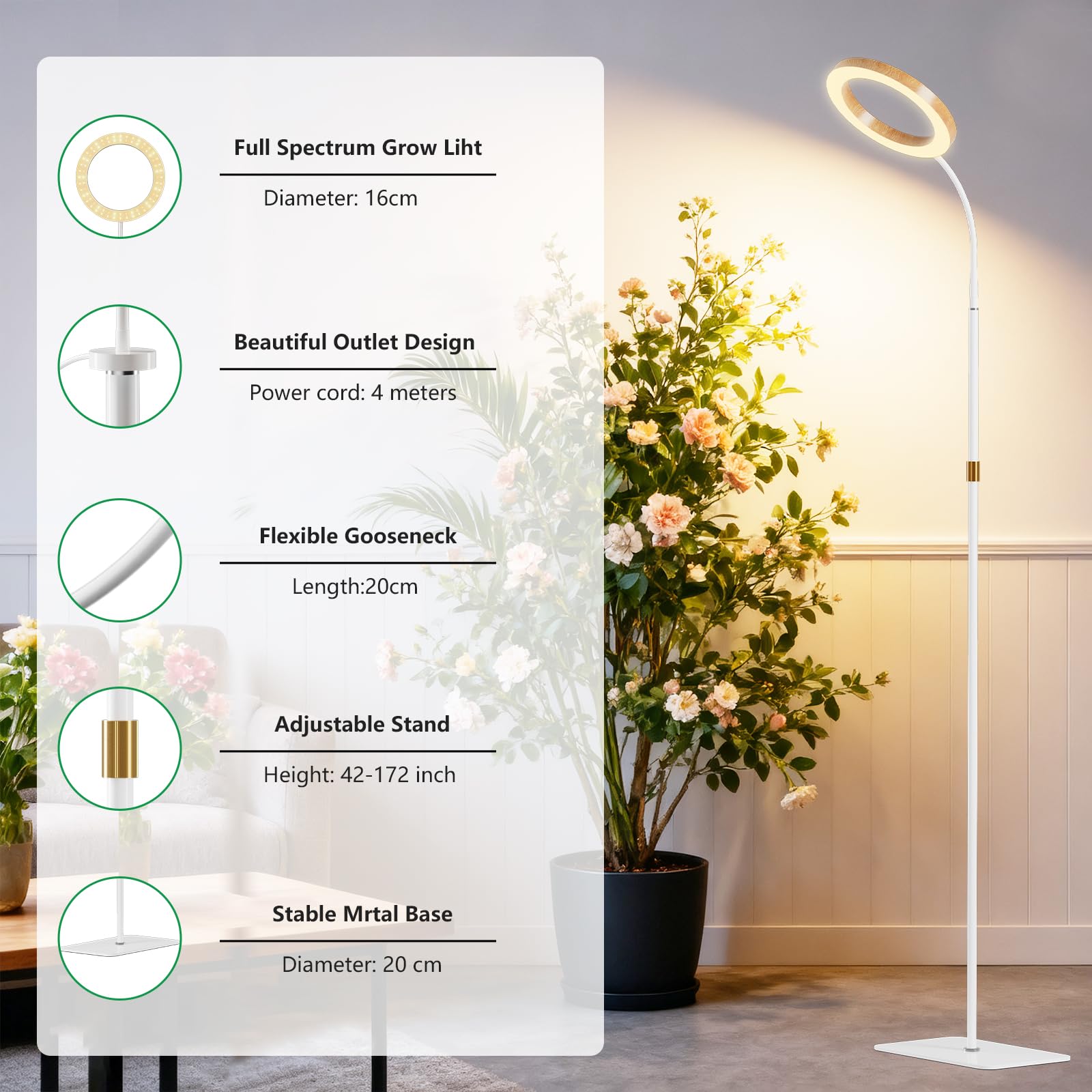 Niello Lampe Croissance Plante Plein Spectre avec Support Intérieur