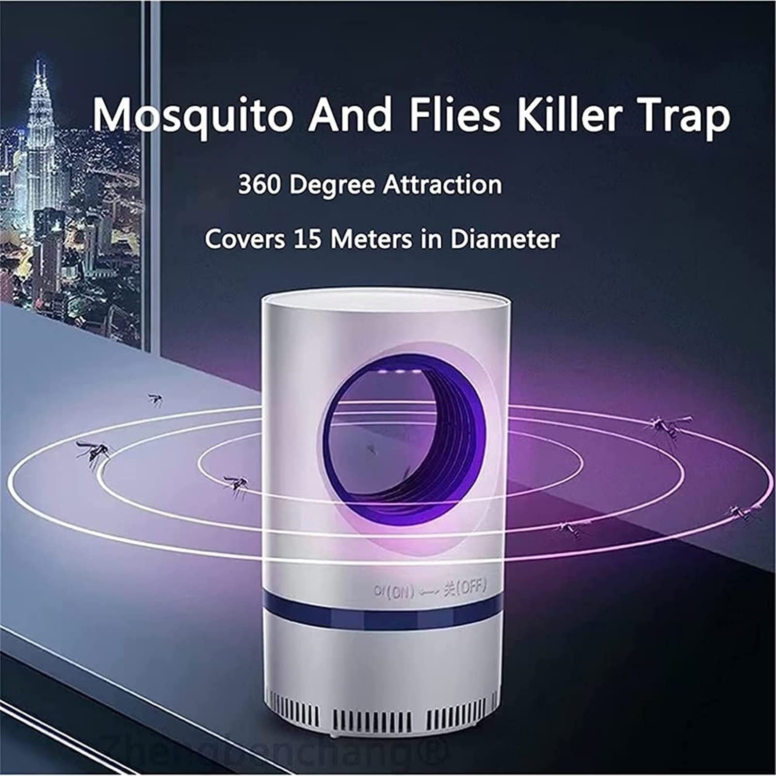 Lámpara LED para Matar Mosquitos, luz Nocturna UV, Repelente de Mosquitos, Trampa para Matar Moscas, Control de Insectos, Ventilador de succión, sin Zapper, lámpara atrapasueños Segura para niños, 36