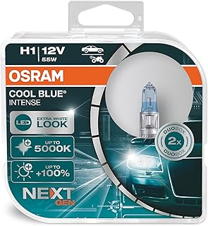 COOL BLUE INTENSE H1, 100% more brightness, up to 5,000K, halogen headlight lamp, LED look, duo box (2 lamps) 64150CBN-HCB