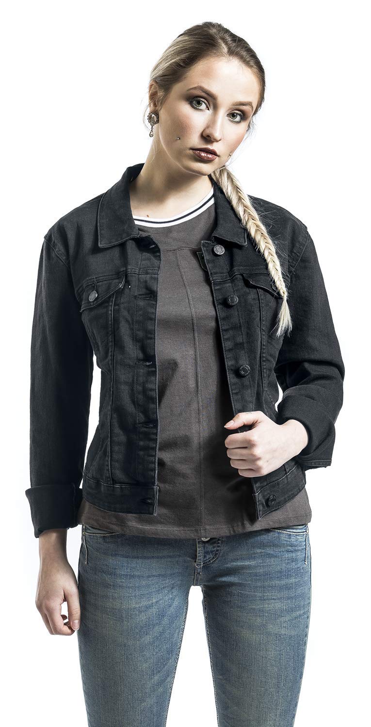 NOISY MAY Nmdebra L/S Black Wash Denim Jacket Noos Veste en jean Femme (lot de 1)