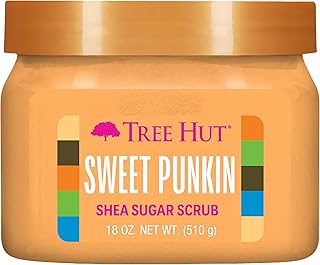 Tree Hut Exfoliante de azúcar de karité Sweet Punkin | Exfoliante corporal elimina la piel muerta y seca para una sensación suave e hidratada | Cuidado corporal esencial nutritivo | 18 onzas líquidas