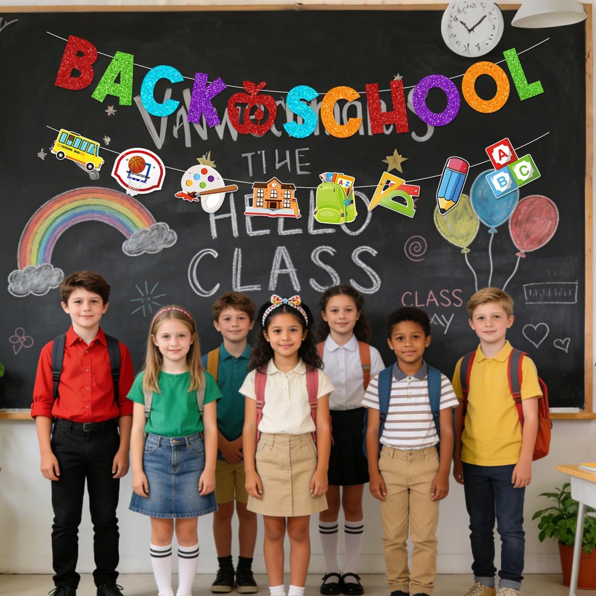 Back to School Decorations, First Day of School Paper Banner image 4