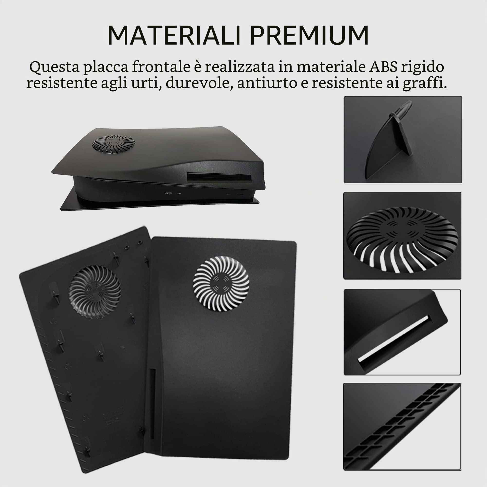 Placche frontale con sfogo di raffreddamento Copertura della console per Disc Edition laterale di ricambio Accessori per coperture Custodia rigida antigraffio e antipolvere nera