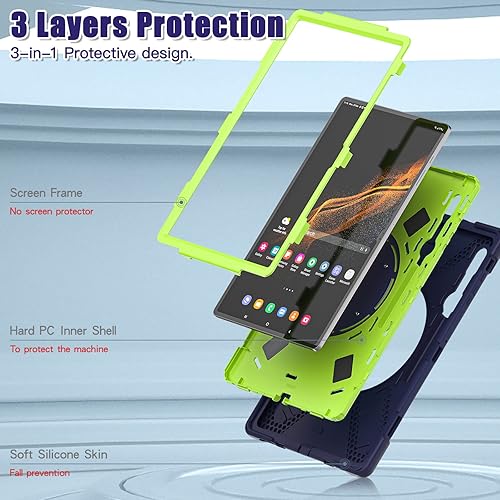 Miniatura 304 de Funda resistente para Galaxy Tab S10 Ultra 2024/S9 Ultra 2023/S8 Ultra 2022, funda híbrida resistente con soporte para bolígrafo S, funda a prueba