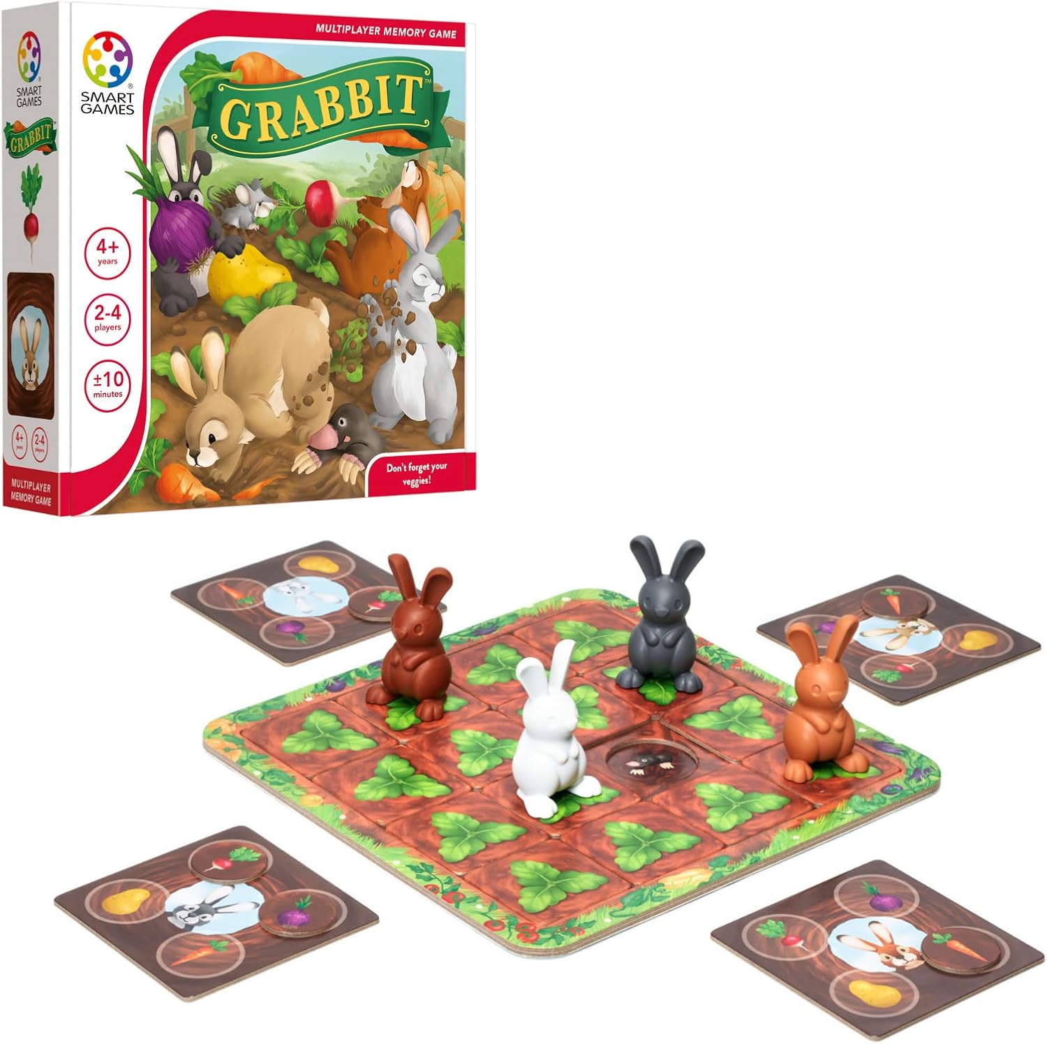 SmartGames Grabbit Strategy Board Game with Rabbits and Carrots Adventure Ages 4+