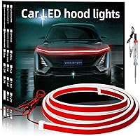 Vista 7 de YM E-Bright Luces LED exteriores para capó de automóvil, tira de luz impermeable de escaneo dinámico de arranque, kit de haz de capó, escáner
