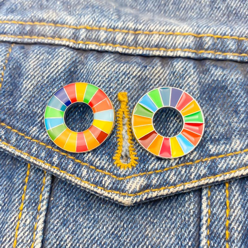 Image of BaronHong Sustainable Development Goals Brooch,United Nations SDGs Pin Badge,Rainbow Lapel Pin,Enamel Pin Decoration