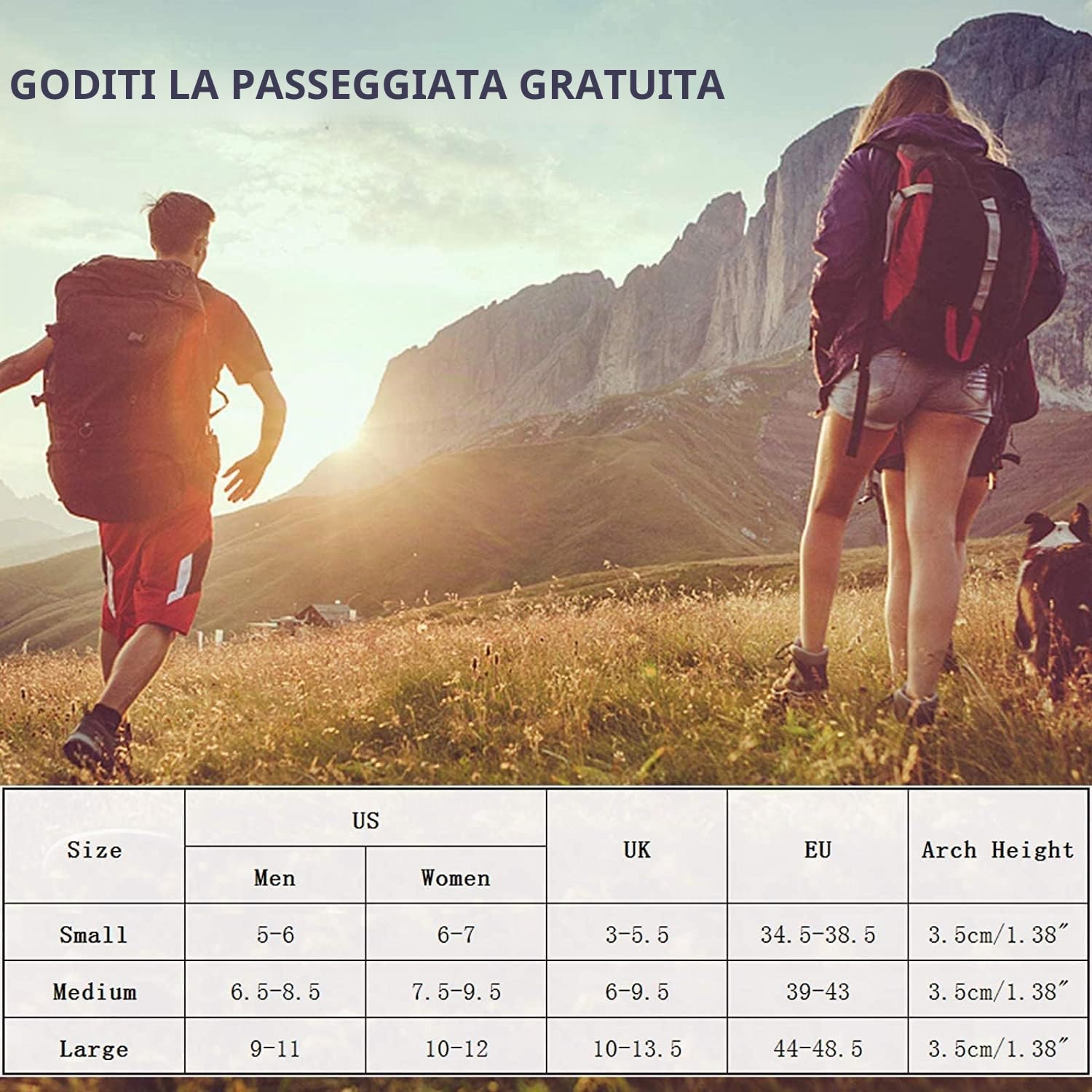 RooRuns 3/4 solette ortopediche per solette plantari per arco alto Solette per scarpe per fascite plantare, piedi piatti, iperpronazione, sollievo dal dolore al tallone