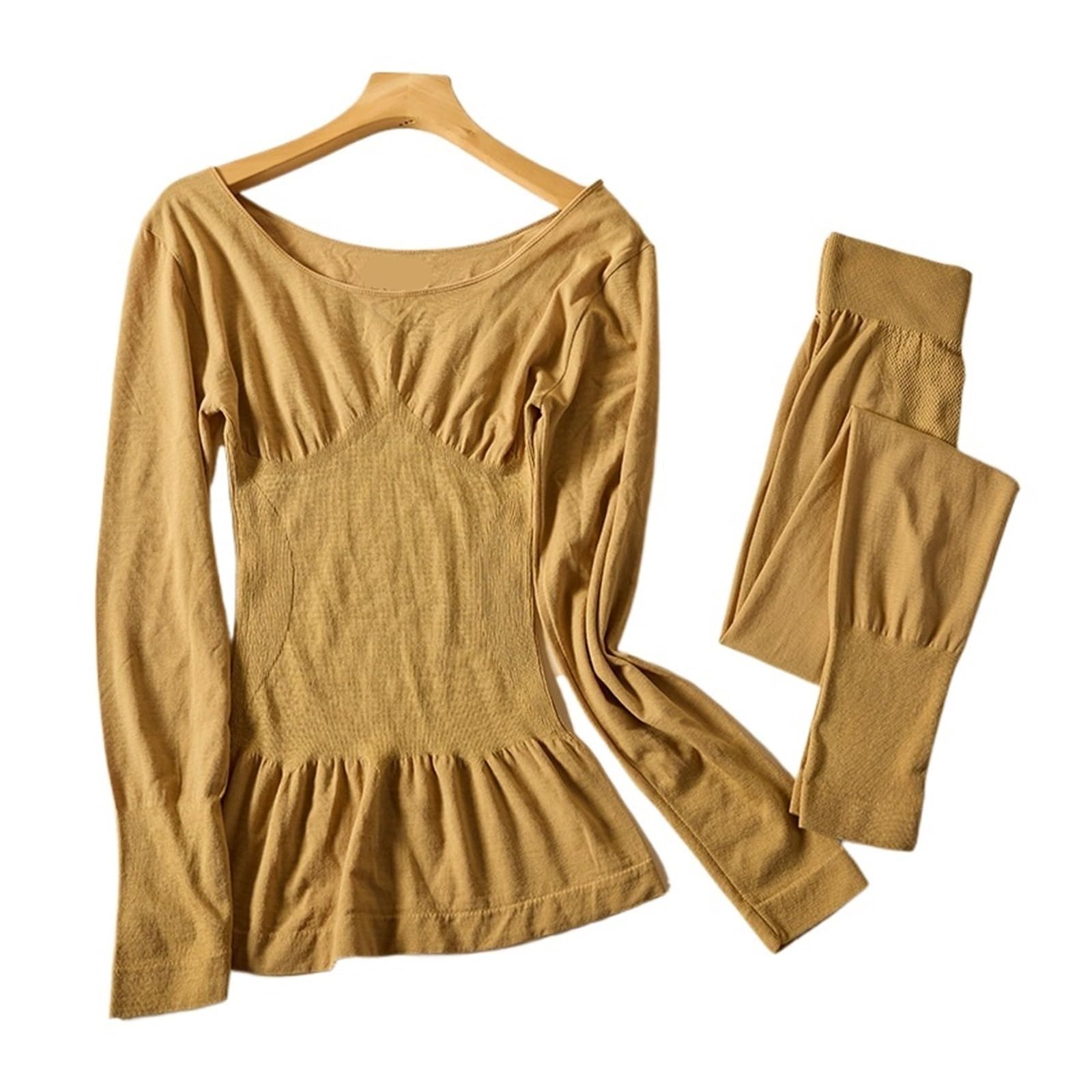 Ropa Interior Térmica Conjunto de Ropa Interior térmica Invierno for Mujer, sin Costuras, con Mangas largas, elásticas, cálidas y favorecedoras