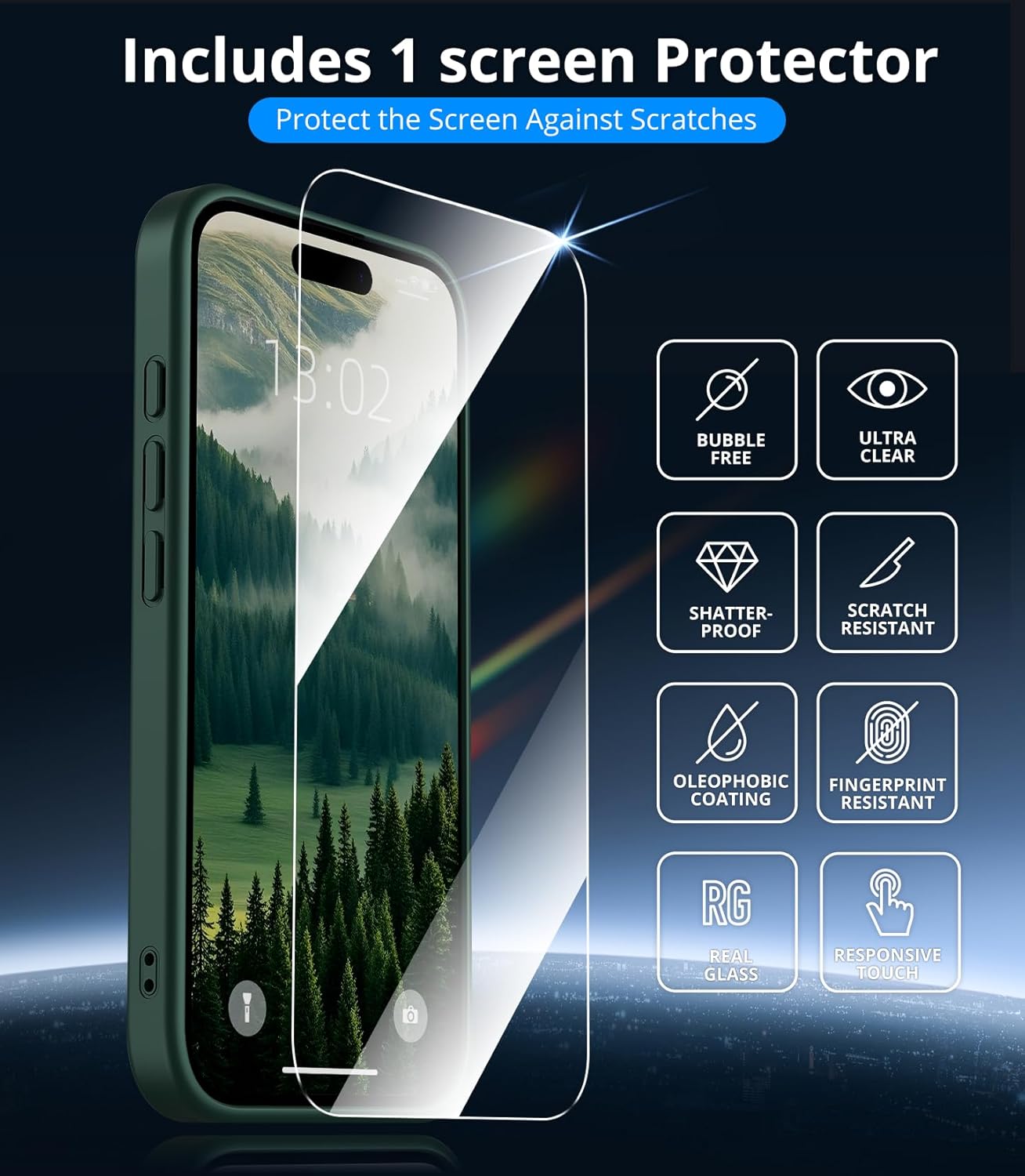 for iPhone 17 Pro Case, Compatible with MagSafe, Magnetic Translucent Matte Slim Protective Cover with 1 Screen Protector - Military-Grade Drop Protection (Dark Green) - Image 8