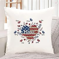 Vista 2 de Mimi - Almohada personalizada para abuela, diseño de flores y flores, regalo para abuela, mamá de hija, nietos, día de la madre, cumpleaños