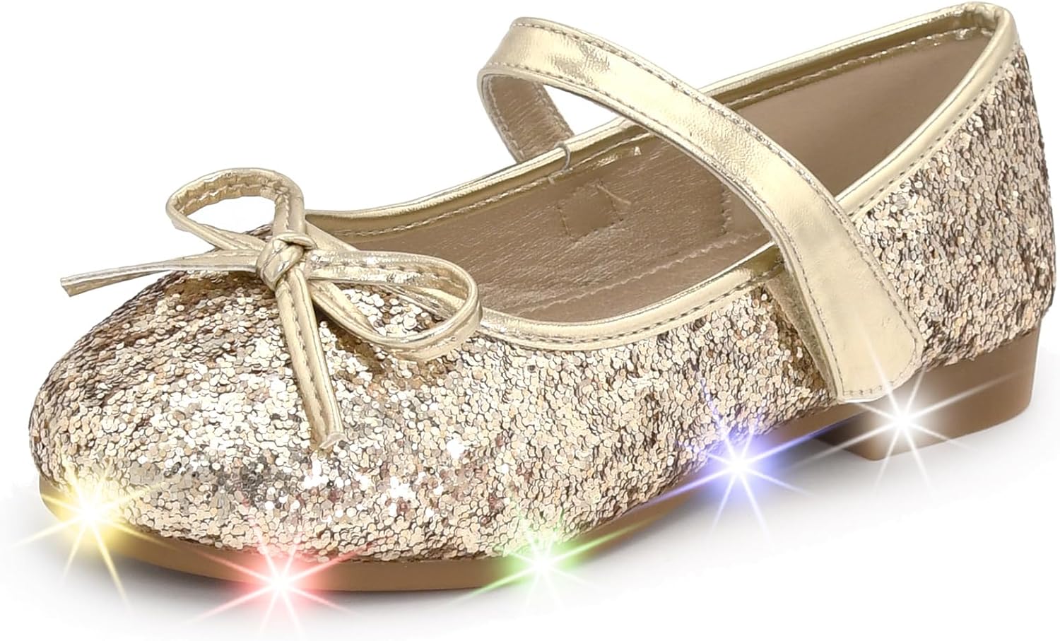 Nova Utopia Light Up Toddler Little Girls Dress Ballet Mary Jane Bow Flat Shoes