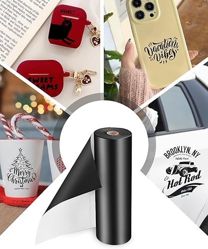 Miniatura 7 de Lzerking Vinilo permanente  Rollo de vinilo adhesivo mate negro de 12 x 100 pies para Cricut, Silhouette, Cameo, troqueladoras de manualidades,