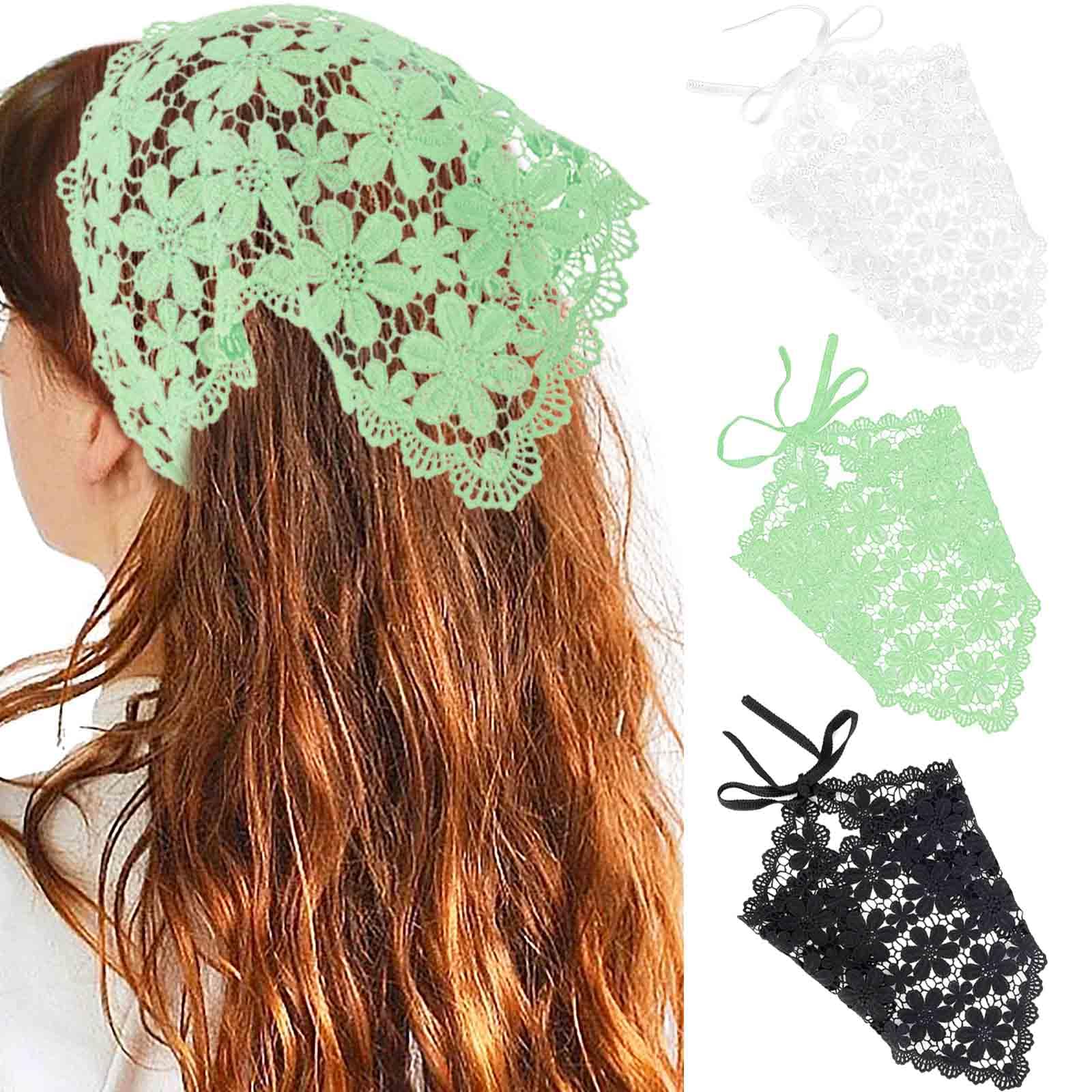 3 Crochet Headbands Elastic Bohemian Knit Hair Wrap Amazon.com : Hixixi 3PCS Handmade Knit Crochet Headbands  main image 3