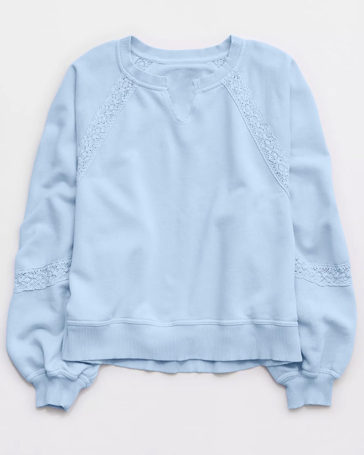 Locachy Womens Oversized Sweatshirt Embroidered Crochet Fleece Cropped Pullover Tops Fashion Outfits Clothes - Image 7