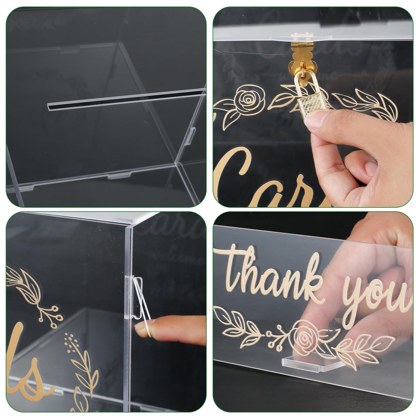 Boîte à Cadeaux De Mariage Acrylique - Avec Serrure Et Éclairage LED - Marque Lock & Lock - Neuf